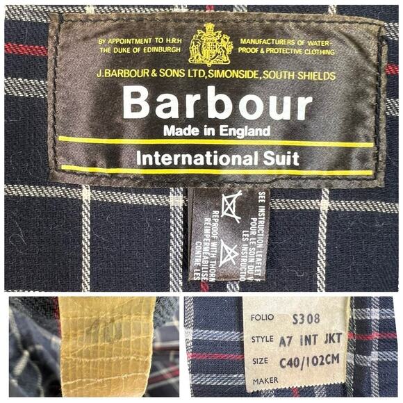 Vtg Barbour A7 International Suit Jacket 40 & A8 Pants W34 Wax Cotton Motorcycle - Picture 7 of 16